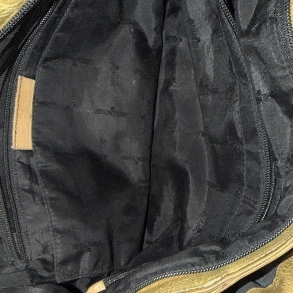 Anuschka Hand Painted Leather Shoulder Bag‎ Abstract Geometric Multicolor Tote